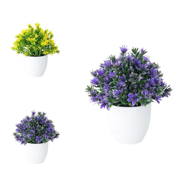 Planta en maceta de simulación realista flor artificial en maceta de plástico