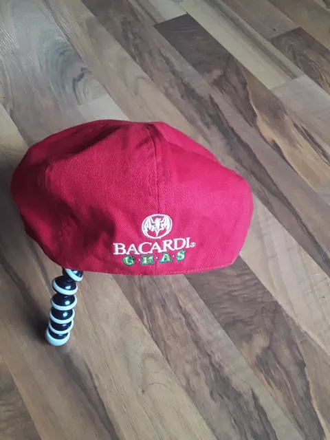 Bacardi Gras rum cab hat newsboy hat red women hat size 7 unworn hbx52