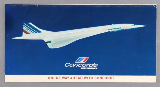 Air France Concorde Vintage Airline Brochure 1980 Seat Map & Timetable Af