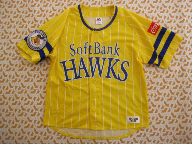 Maillot baseball Fukuoka Softbank Hawks majestic vintage Jersey shirt enfant - S