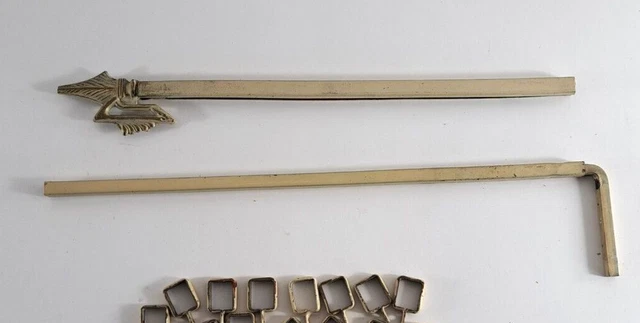Vintage Curtain Rods Swing Arm Art Deco Ornate Arrows Aluminum Adjustable Beige 6