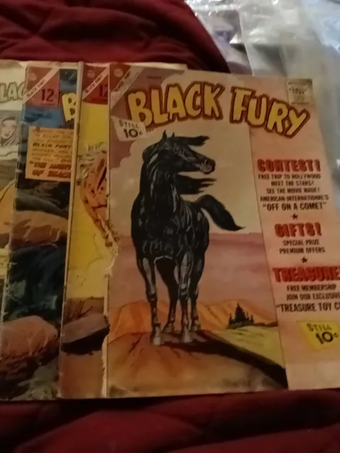 Black Fury 34 45 56 Silver Age Western Horse Comics Charlton Lot Run Set...