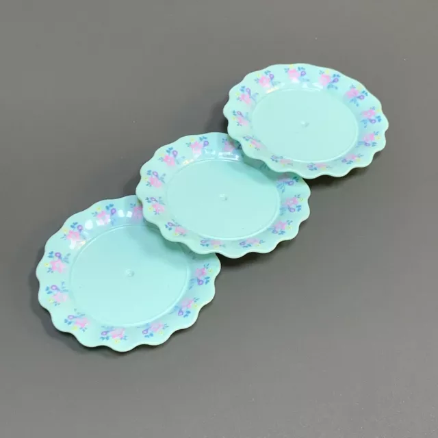 LOT 3 PCS Blue flower plate Accessory For American Girl 18" Doll Retired Toys