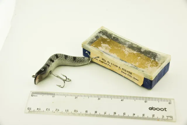 VINTAGE PULVER MINNOW Antique Fishing Lure in Box BH14 EUR 30,39