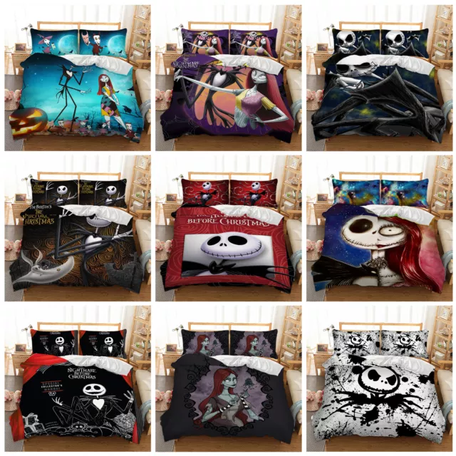 The Nightmare Before Christmas Quilt Duvet Cover Pillowcases Doona Bedding Set