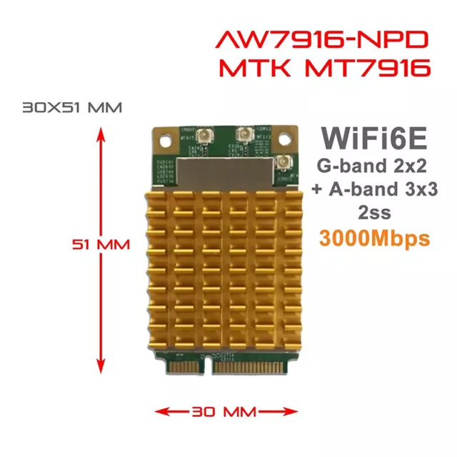 1PCS New Wireless AP MiniPCIe NIC 3000Mbps AW7916-NPD WiFi6E MTK MT7916