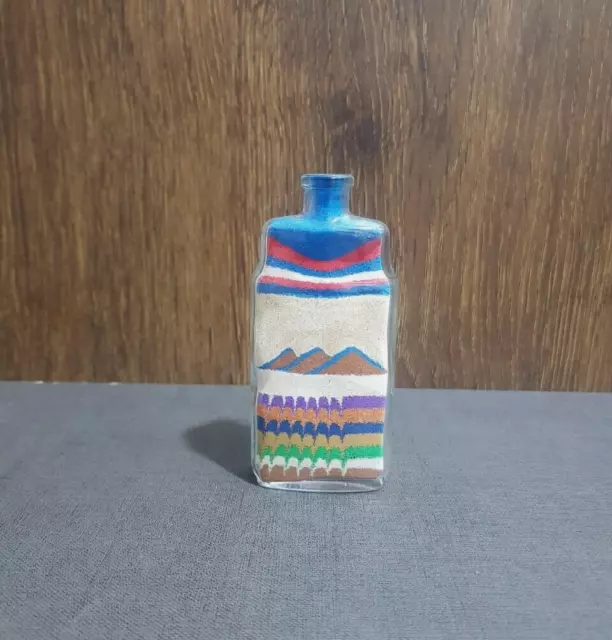 Rare sand bottle from ancient Egypt - pyramid and camel statue - home decor