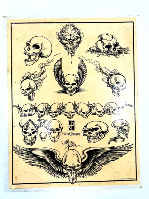 Flash de Colección Tattoo Shop #15 Años 90 Blue Dragon Judy Parker calavera alas esqueleto