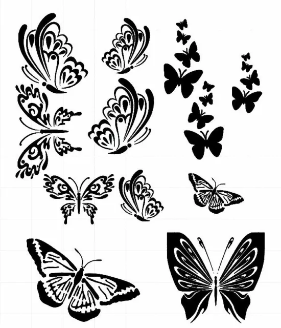 Stencils Crafts Templates Scrapbooking Butterfly Collection 2 Stencil Mylar