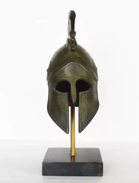 Ancient Greek Spartan Corinthian Helmet - Classic Period - Marble Base - Bronze 3