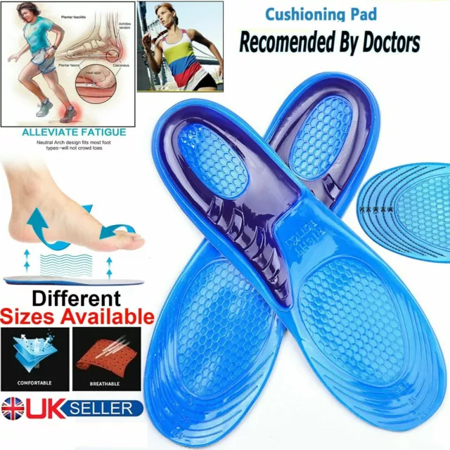 Orthotic Insole Arch Support Planter Fasciitis For Flat Feet Back & Heel Pain UK