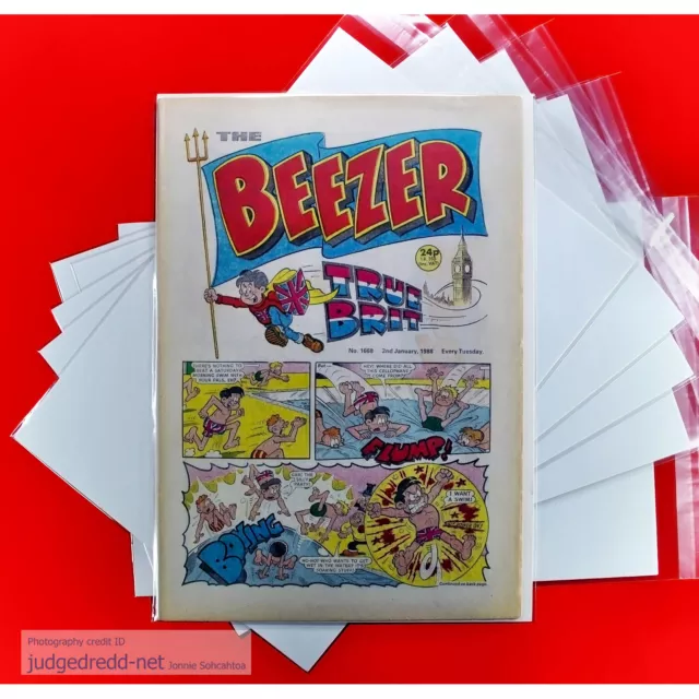 The Beezer Comic Bags and Boards Size7 Fits A4 and UK British Comic Books x 10