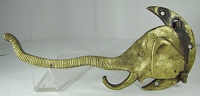Elephant Moon Old Figural Hanger Hook Bracket swivel pivot brass bronze hardware