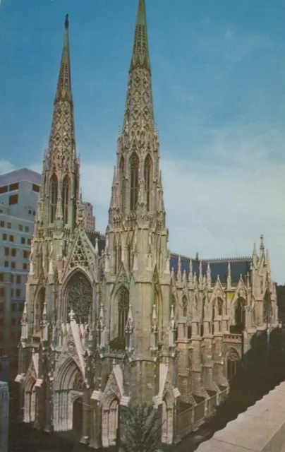 St. Patrick's Cathedral Posted Catholic Church New York Vintage Chrome Post Card