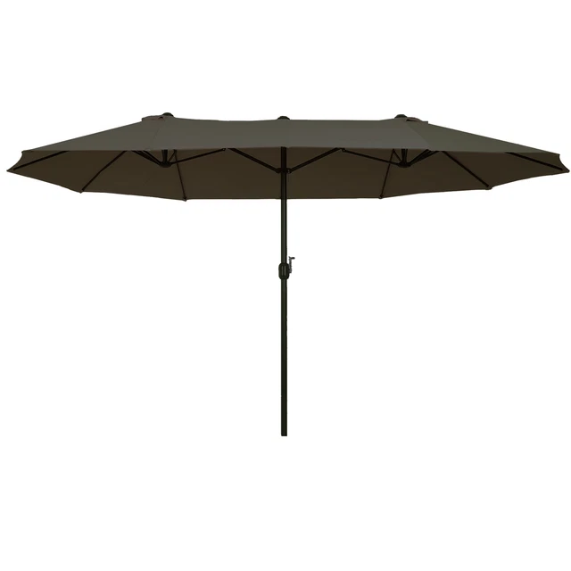 OUTSUNNY SUN UMBRELLA Canopy Doublesided Crank Sun Shade Shelter 4.6M