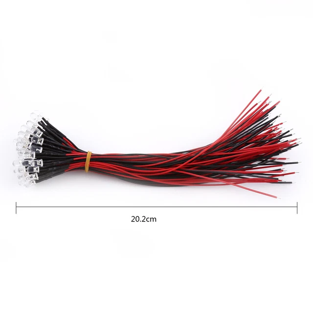 100pcs Diodi LED LiebeWH 9-12V - Kit Luci LED Trasparenti 3mm 5mm 10mm - Rosso, Bianco, Blu, Verde Per Acquario E Hobby