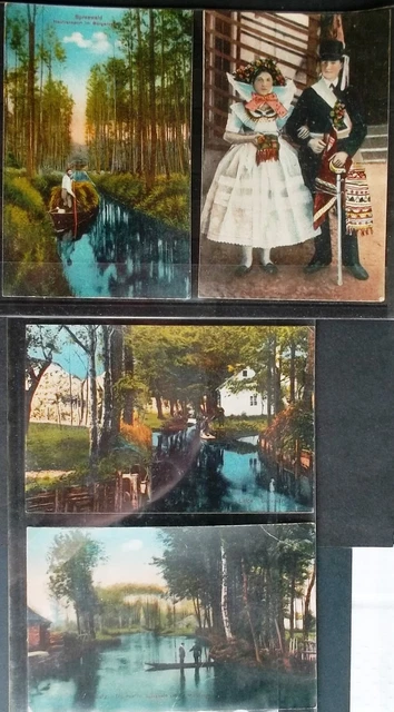 Konvolut Lot 4x sehr alte Postkarten " Spreewald " ungebraucht ca. 1920er Jahre