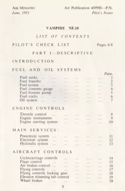 DE HAVILLAND VAMPIRE NF.10 - PILOT'S NOTES A.P.4099H.            DOWNLOAD or DVD 3