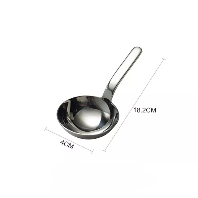 Kitchen Tableware 304 Stainless Steel Short Handle Large Round Spoon Soup Spoon 3