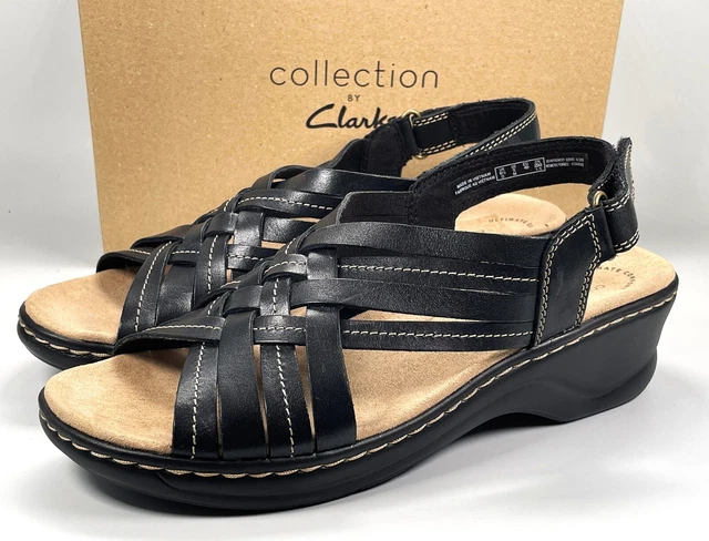 Brand New Clarks Lexi Carmen Women's Black Leather Sandals Size 6.5D