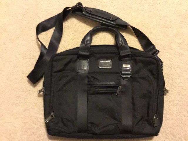 Tumi Alpha Bravo McNair Briefcase Travel Laptop Leather Messenger Bag Backpack 2