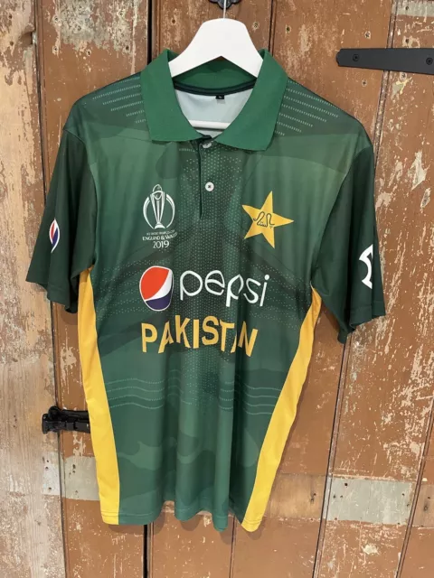 ICC Pakistan Cricket World Cup England & Wales 2019 Polo Top Men's Size Large 2