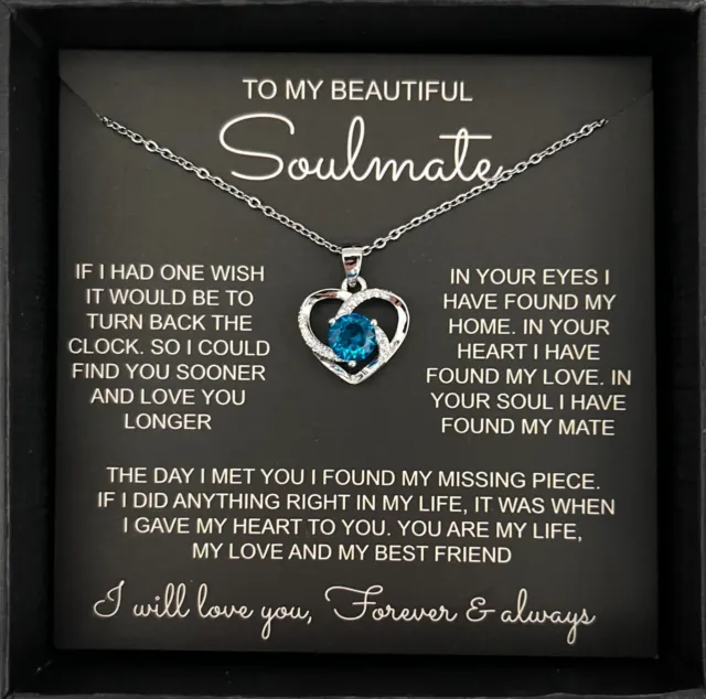 To My Soulmate Necklace Birthday/Anniversary/Valentine Gift for Wife/Girlfriend