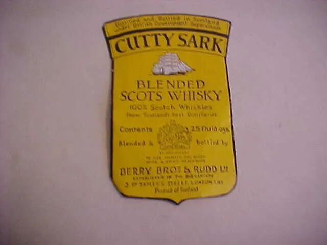 Cutty Sark Blended Scotch Whiskies  Bottle Label