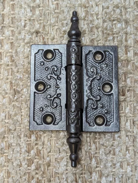 3" x 3" Antique Ornate Cast Iron Steeple Hinge