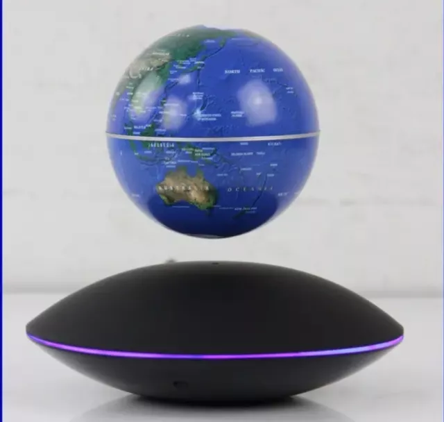 Floating World Globe Colored LED Lights Magnetic Field Levitation World Map