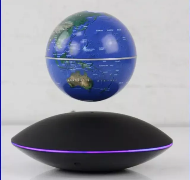 Floating World Globe with Colored LED Lights Magnetic Levitation World Map