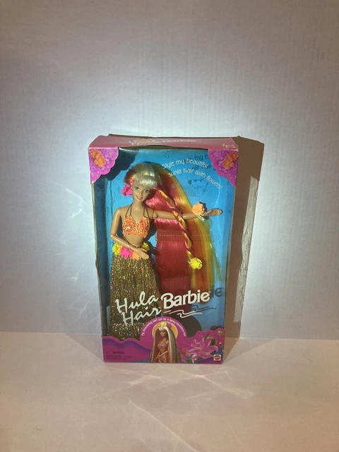 Hula Hair Barbie Doll VINTAGE 1996 90s Mattel 17047 NEW w/Slight Box Damage RARE Hula Hair Barbie Doll VINTAGE 1996 90s Mattel 17047 NEW w/Slight Box Damage RARE