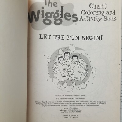 VINTAGE 2003 THE Wiggles Giant Coloring & Activity Book Let The Fun