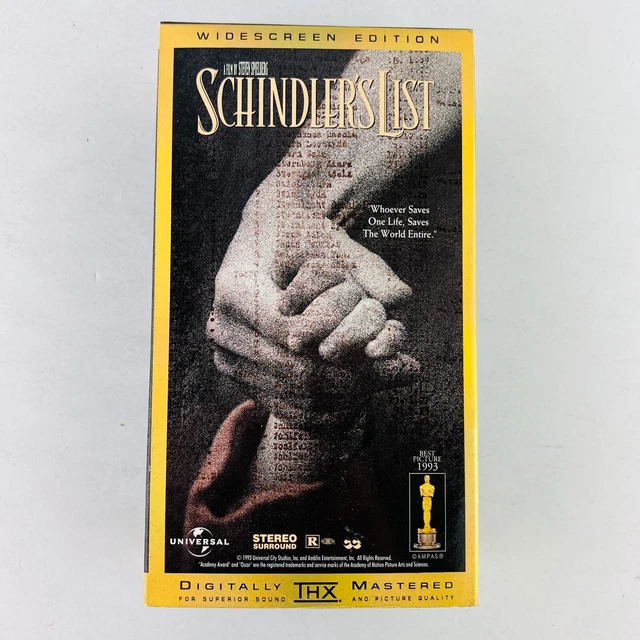 SCHINDLER'S LIST WIDESCREEN Edition VHS Video Tape Liam Neeson, Ralph