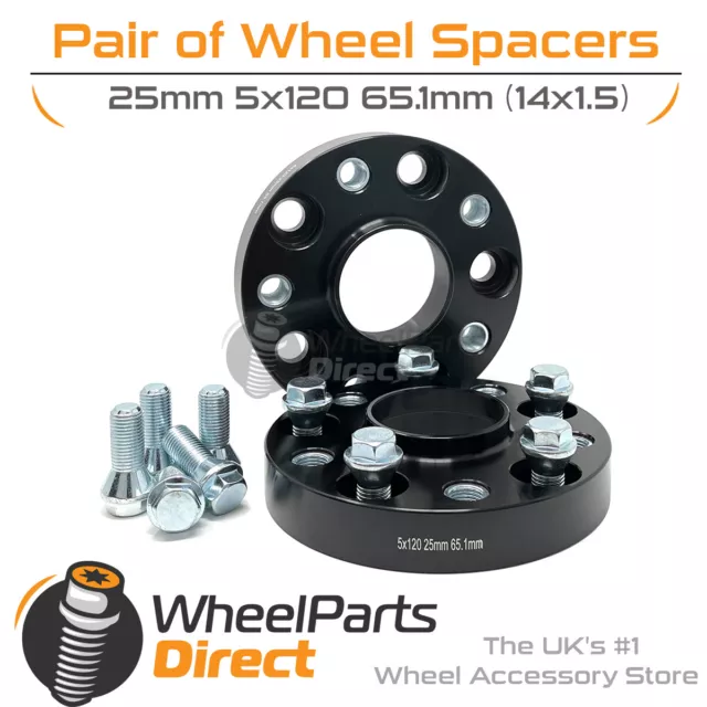 Bolt-On Wheel Spacers (2) 5x120 65.1 25mm for VW Transporter T5 03-15