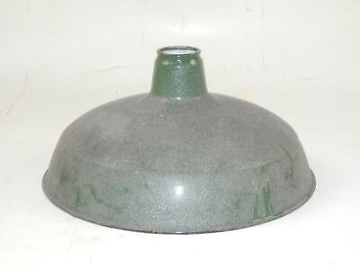 Vintage Metal Shop Light Shades Green Porcelain Enamel D=14" Garage Industrial M 3