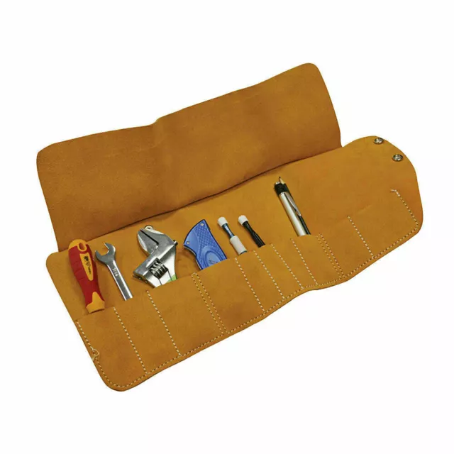 10 POCKET LEATHER TOOL ROLL HOLDER WALLET TIDY 27cm x 48cm, FAITHFULL FAILTR10