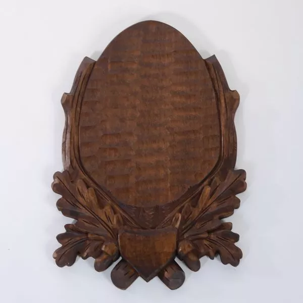 Tallado Escudo de Trofeo Ciervo Placa para Cabeza Preparado Braun Gh 34 CM Nuevo