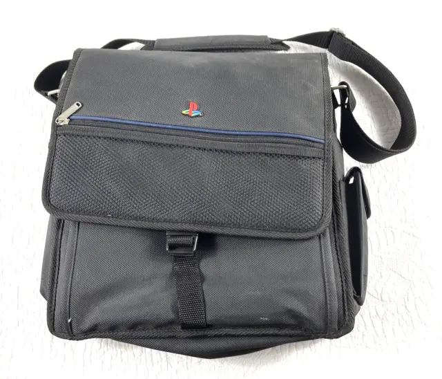 Sony Playstation Carrier Travel Bag Black Zipper Padded Gaming Shoulder Strap