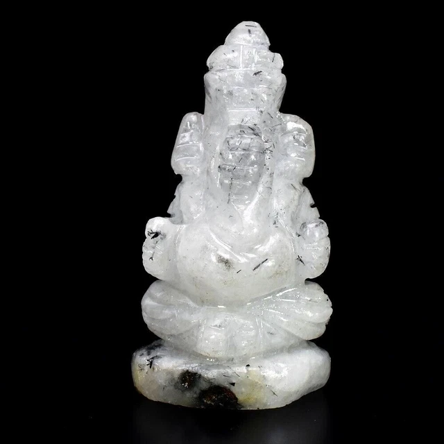 ★★ Rare ! Ganesh Elephant En Quartz Blanc Du Bresil : 116,01 Carats ★★ P272.232T
