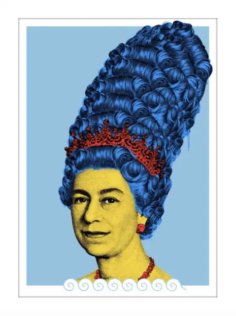 Her Margesty print by Penny Blue Variant Queen Marge Simpson whatson chevrier