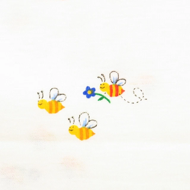 Vintage 1980s Smiling Bees Knit Fabric 1.9 YD
