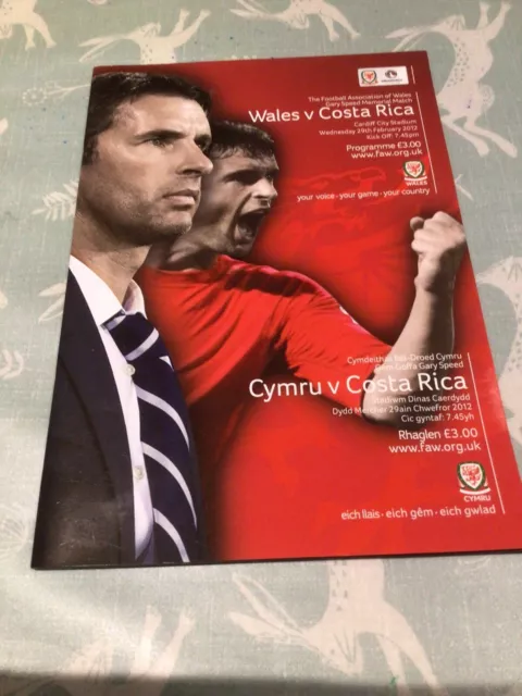 Wales v Costa Rica Friendly programme 29/02/2012