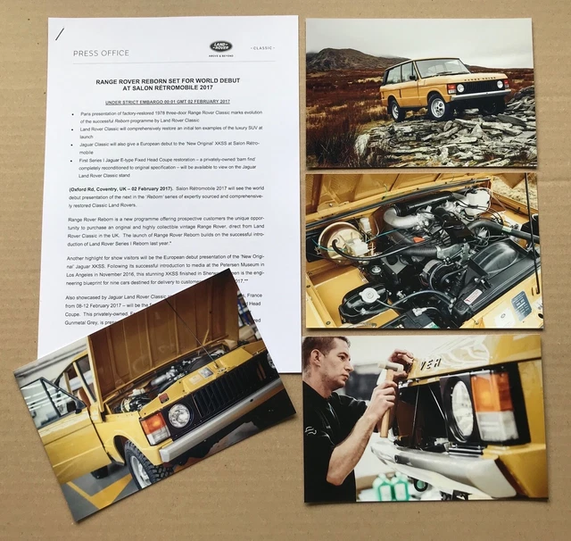 Range Rover Press Images 'RANGE ROVER REBORN Programme' Press Photographs + Release - Classic ...