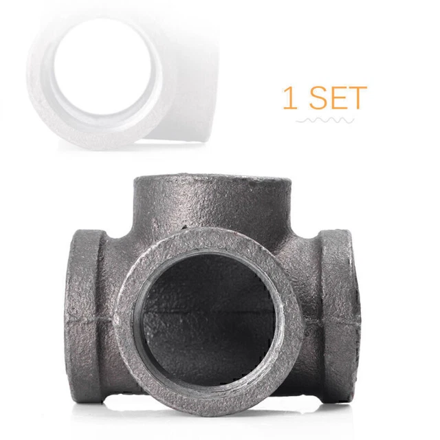1PC 3/4" Inch Side Outlet Tee Malleable Iron Pipe Fittings Threaded Black