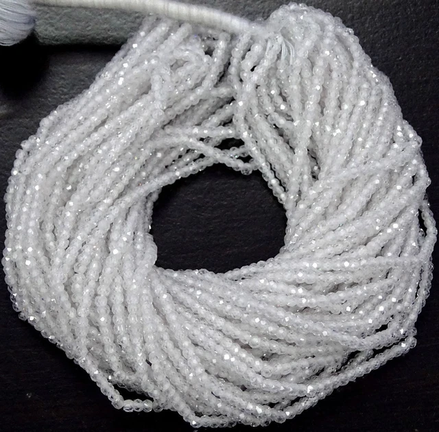 Voll 13 " 10 Strand Weiß Zirkonia Edelstein 2x3mm Rondell Facettierte Perlen