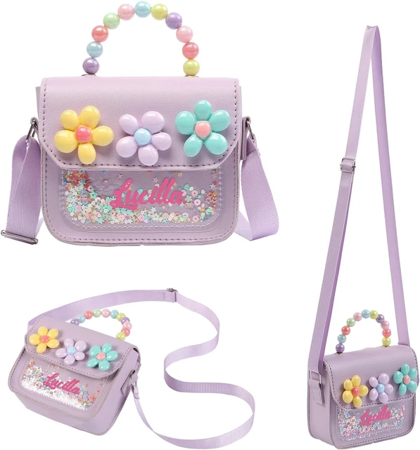 Borsetta Rosa Per Bambina Con Ciondolo Fiocco - Tracolla Morbida Per Uscire, 17x15x7cm - Foto 2