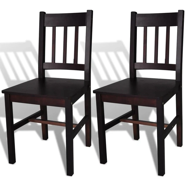 2 Chaises En Hévéa Solide VidaXL – Blanc, Salle à Manger / Cuisine, Design Moderne