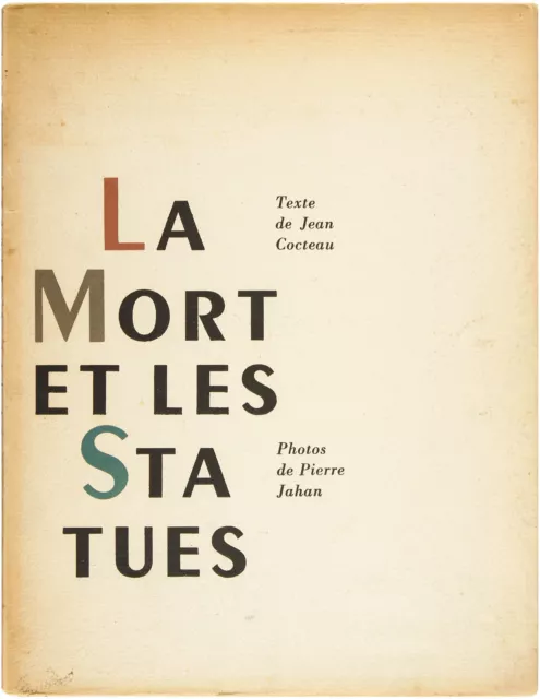 Pierre JAHAN, Jean Cocteau / La Mort et Les Statues First Edition 1946