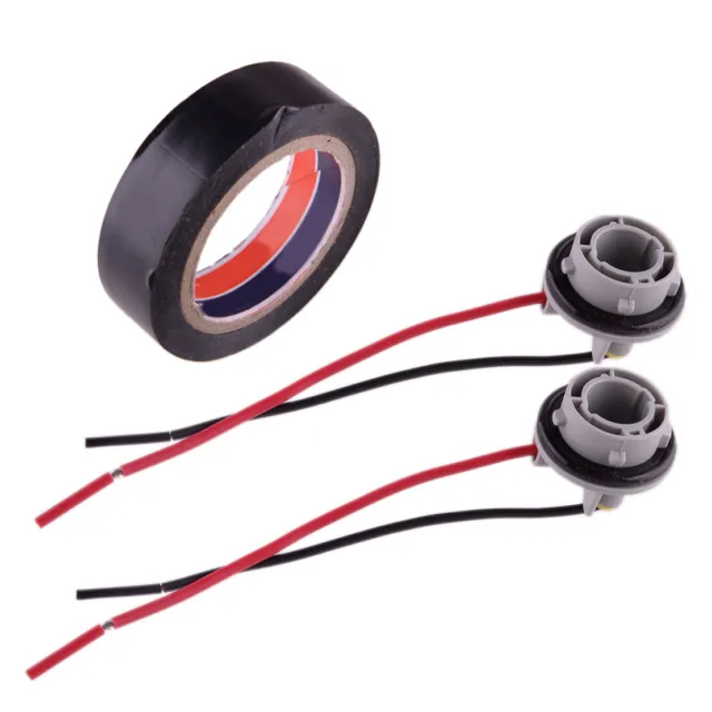 2pcs Car Rear Turn Signal Pigtail Wire Female Bulb Socket Plug Harness & Tape